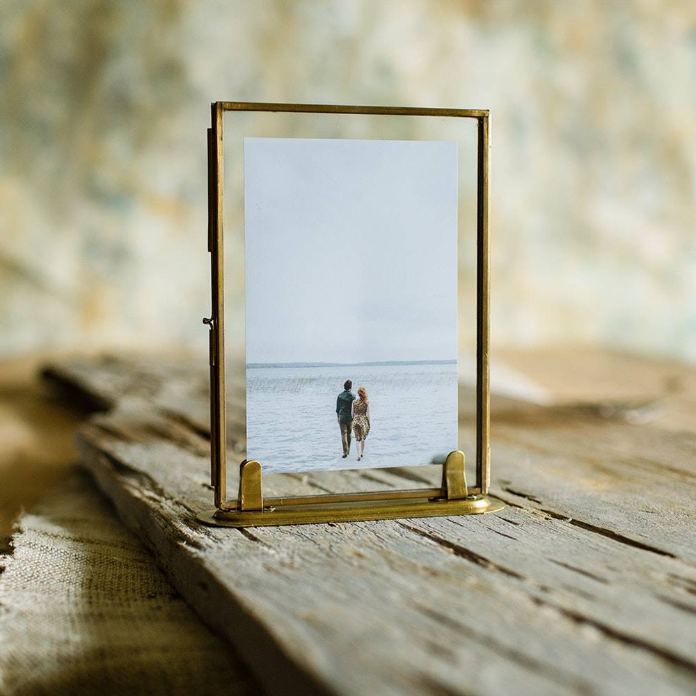 Vintage Brass Standing Frame